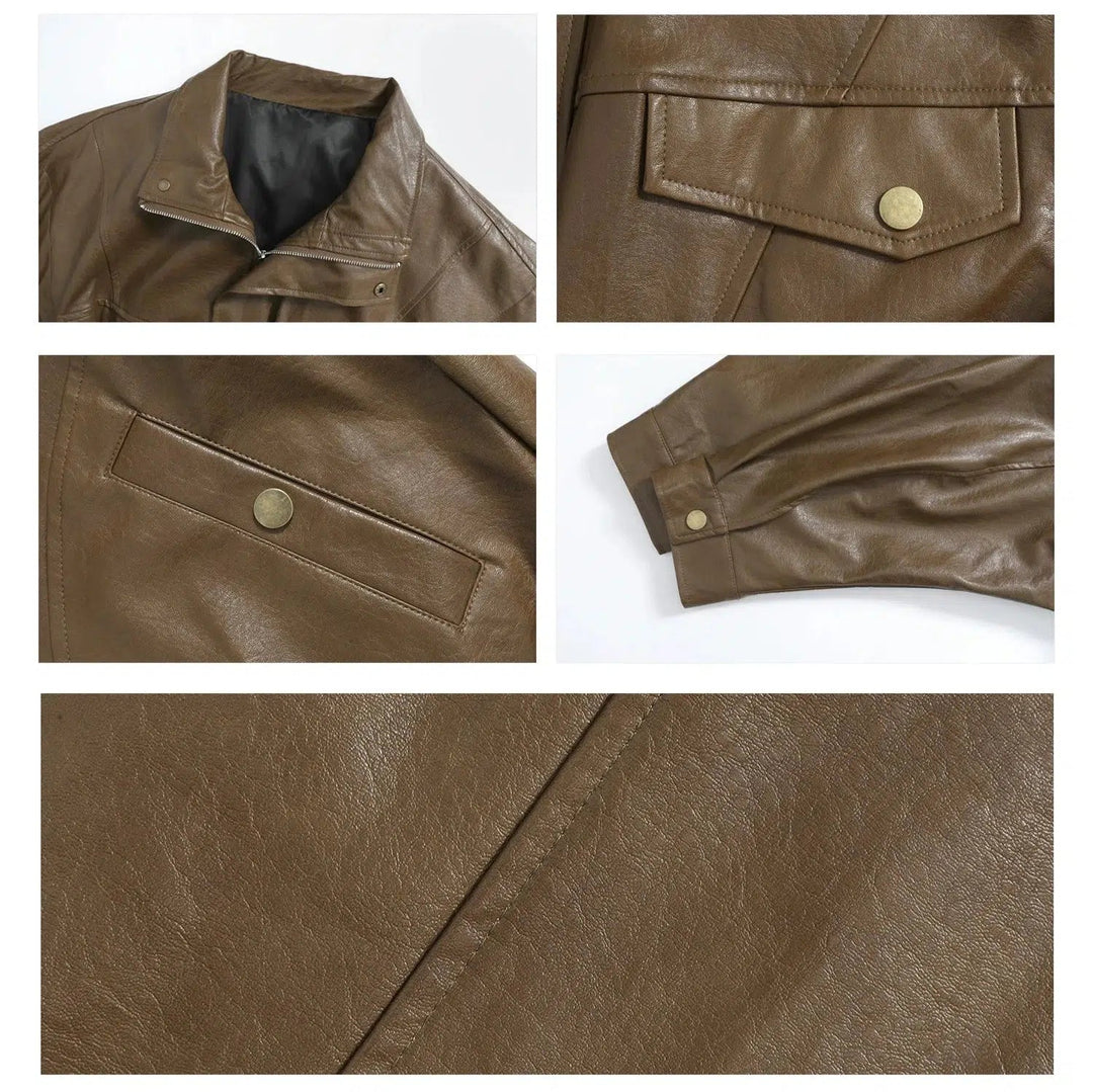 Stylish Pockets Leather Jacket – The Korean Fashion Stylish Pockets Leather Jacket – The Korean Fashion
