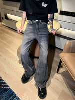 Stylish Rhinestone-Embellished Straight-Leg Jeans