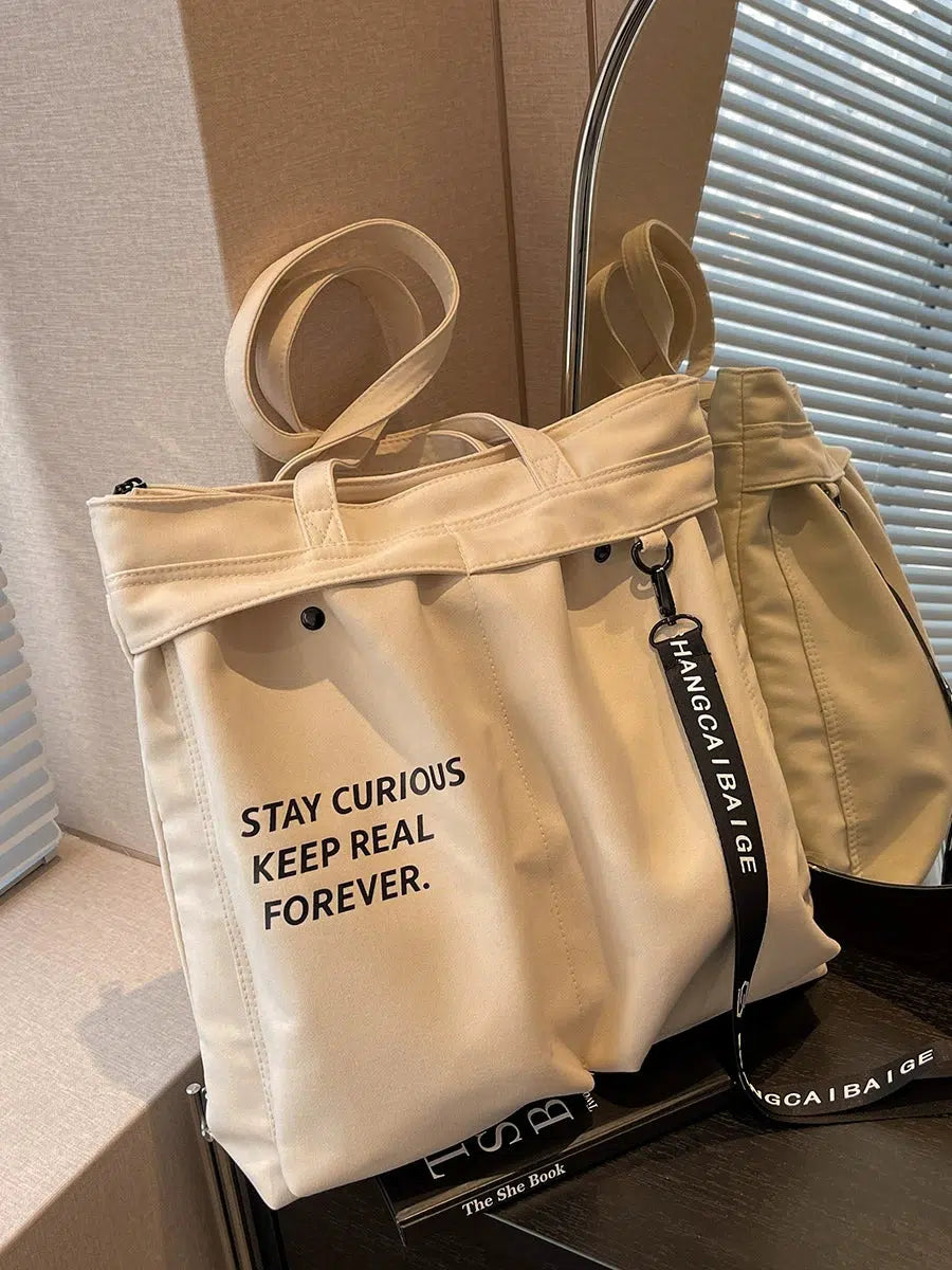 Stylish Slogan Tote Bag