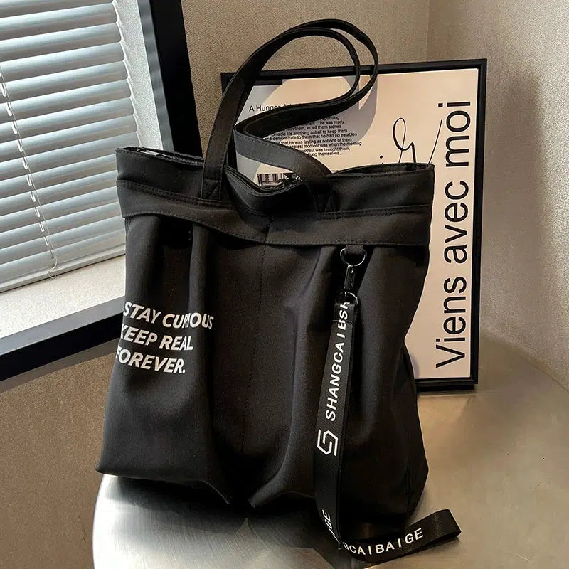 Stylish Slogan Tote Bag