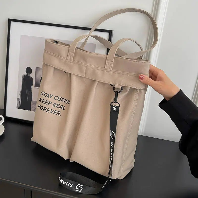 Stylish Slogan Tote Bag