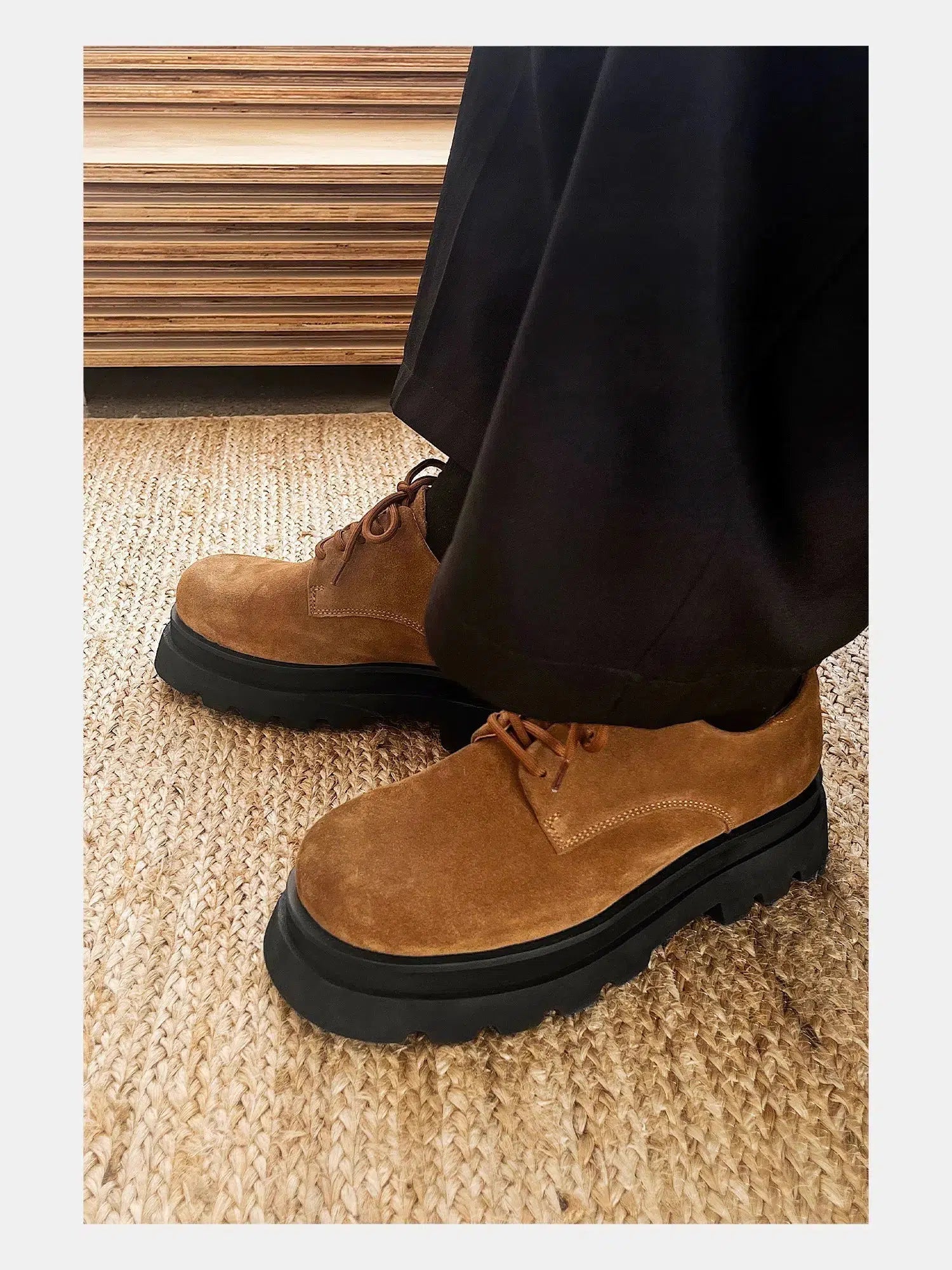 Stylish Suede Lace-Up Casual Shoes