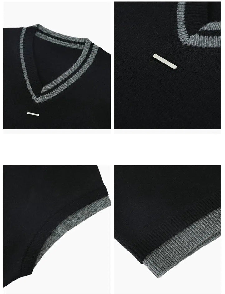 Stylish V-neck Knit Vest