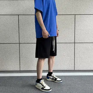 Suede Drawstring Sport Shorts