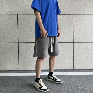 Suede Drawstring Sport Shorts