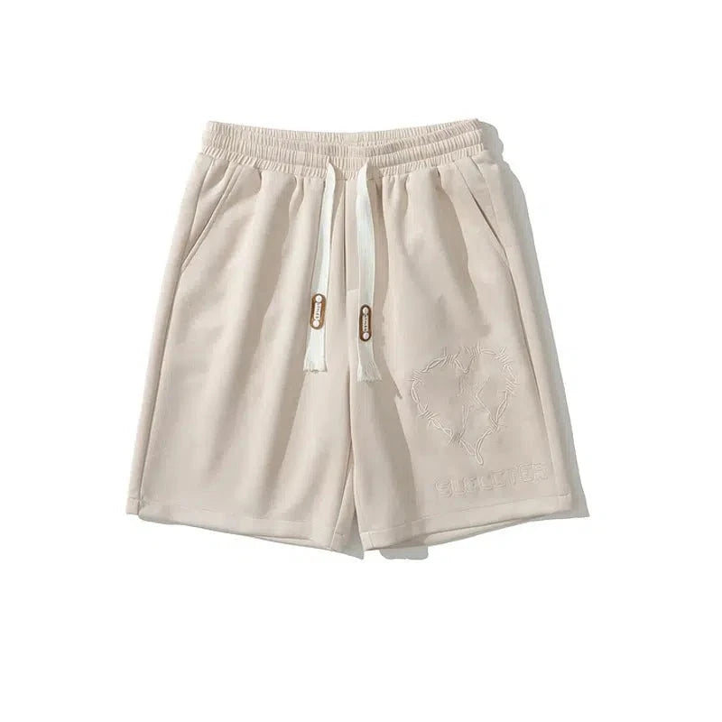 Suede Elastic-Waist Casual Shorts