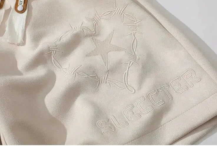 Suede Elastic-Waist Casual Shorts