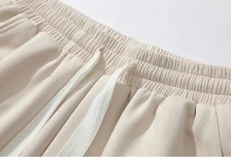 Suede Elastic-Waist Casual Shorts