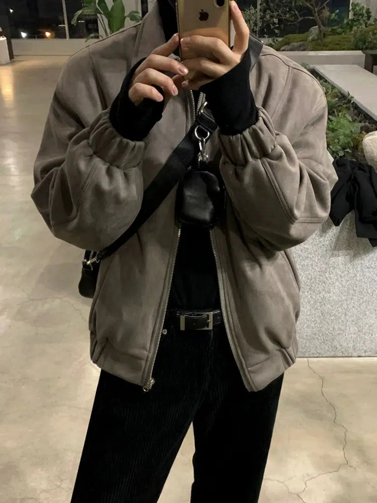 Suede Lapel Jacket