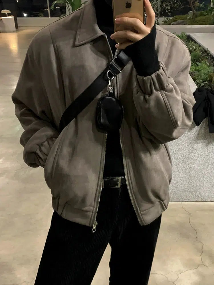 Suede Lapel Jacket