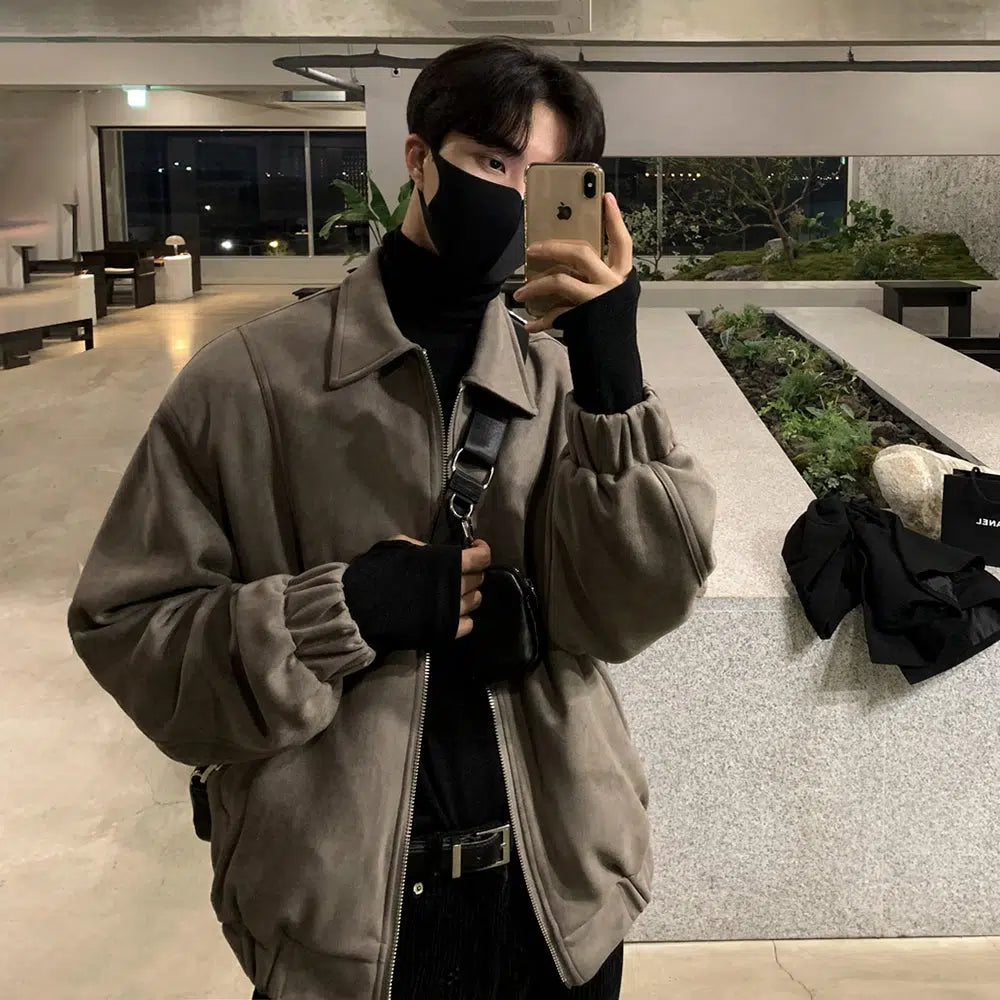 Suede Lapel Jacket