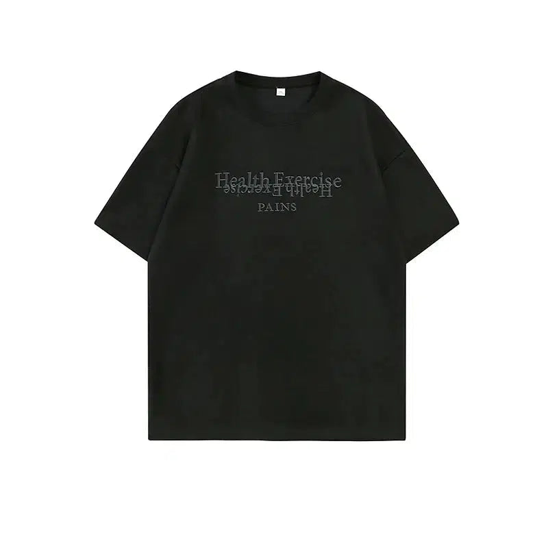 Suede Letter Embroidered T-shirt