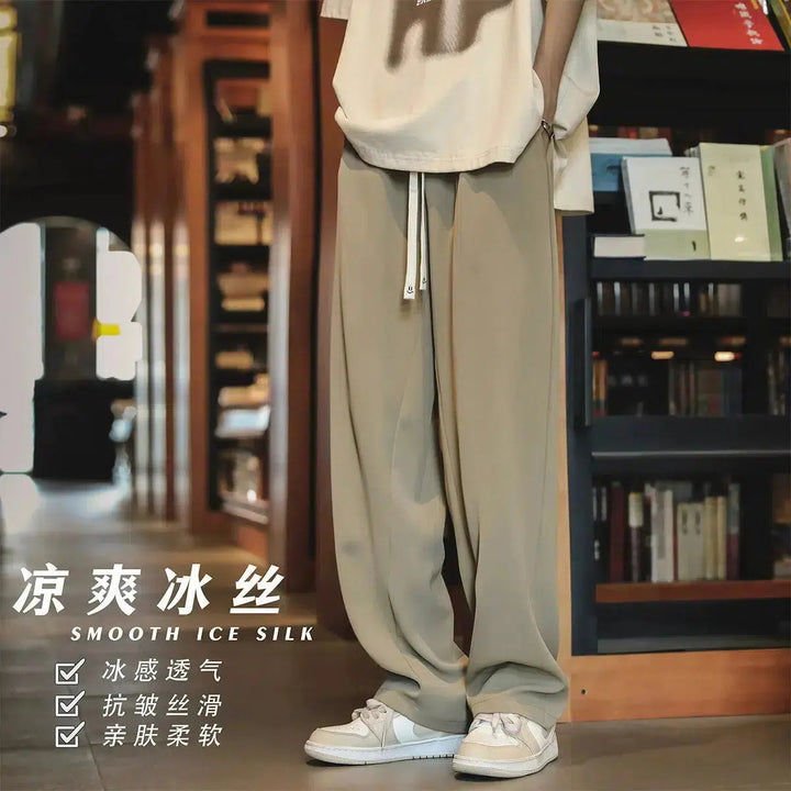 Summer Ice Silk Straight Pants