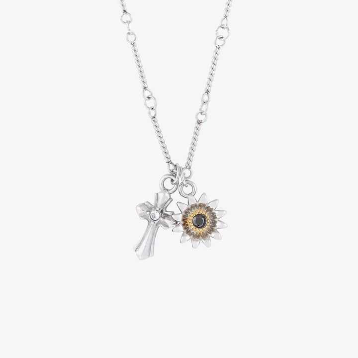 Sun Cross Pendants Charm Necklace