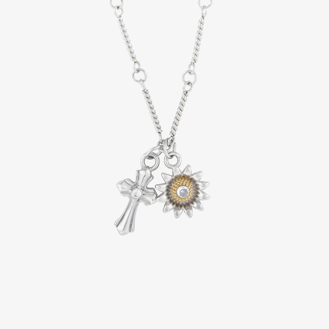 Sun Cross Pendants Charm Necklace