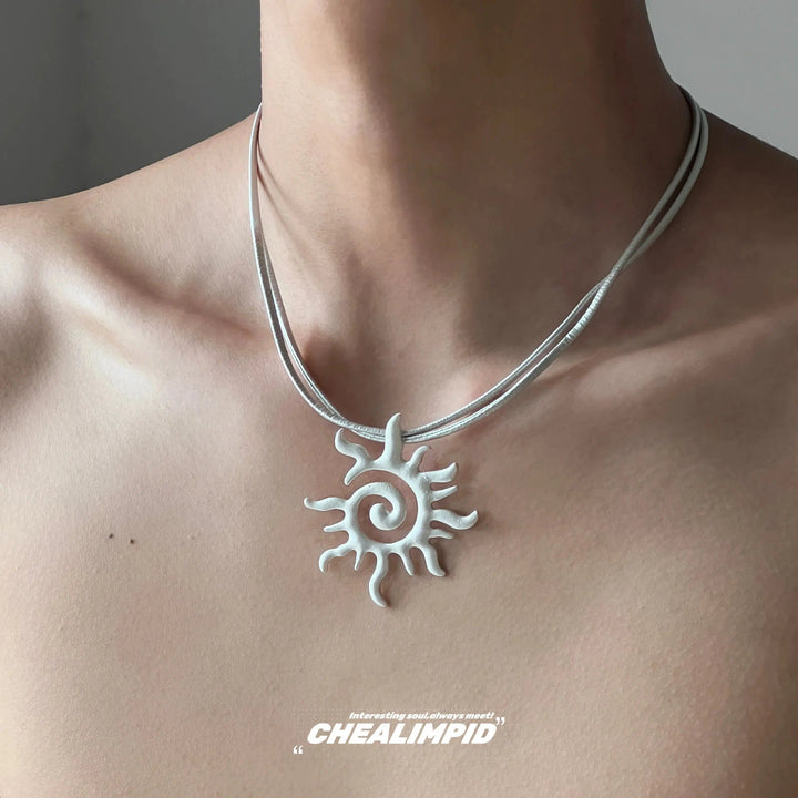 Sunburst Spiral Pendant Necklace