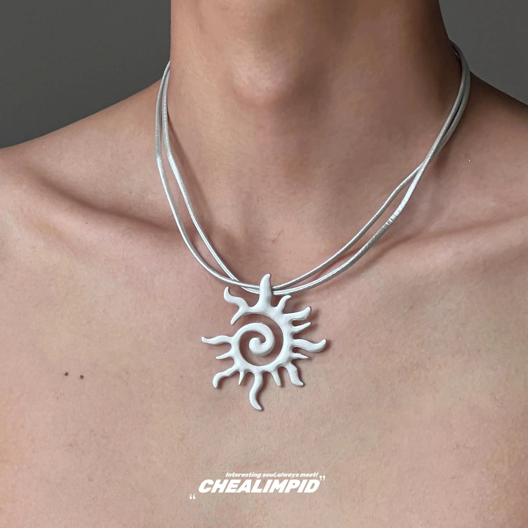 Sunburst Spiral Pendant Necklace