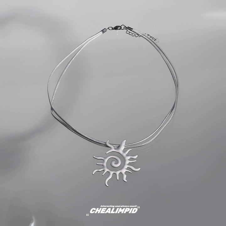 Sunburst Spiral Pendant Necklace