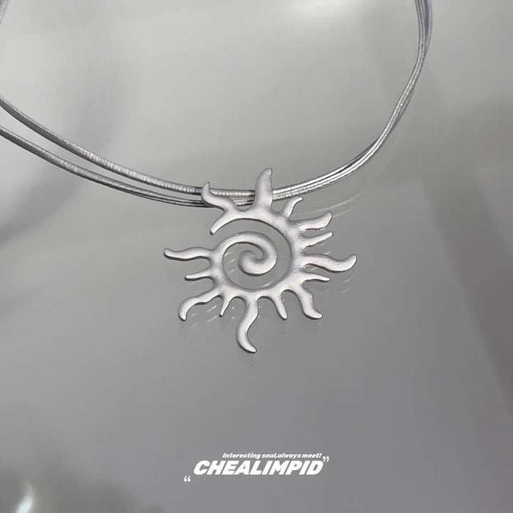 Sunburst Spiral Pendant Necklace