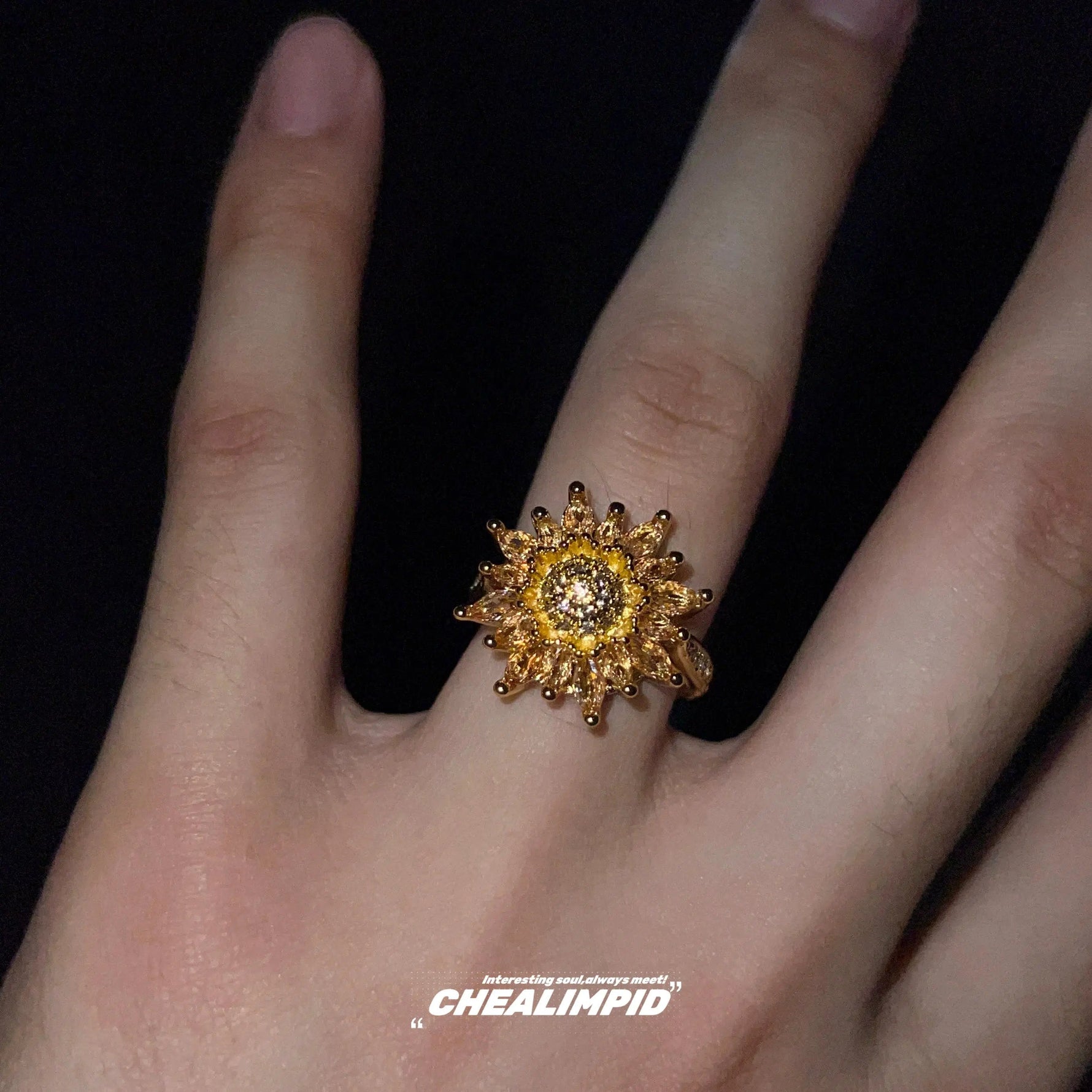 Sunflower Sparkle Ring