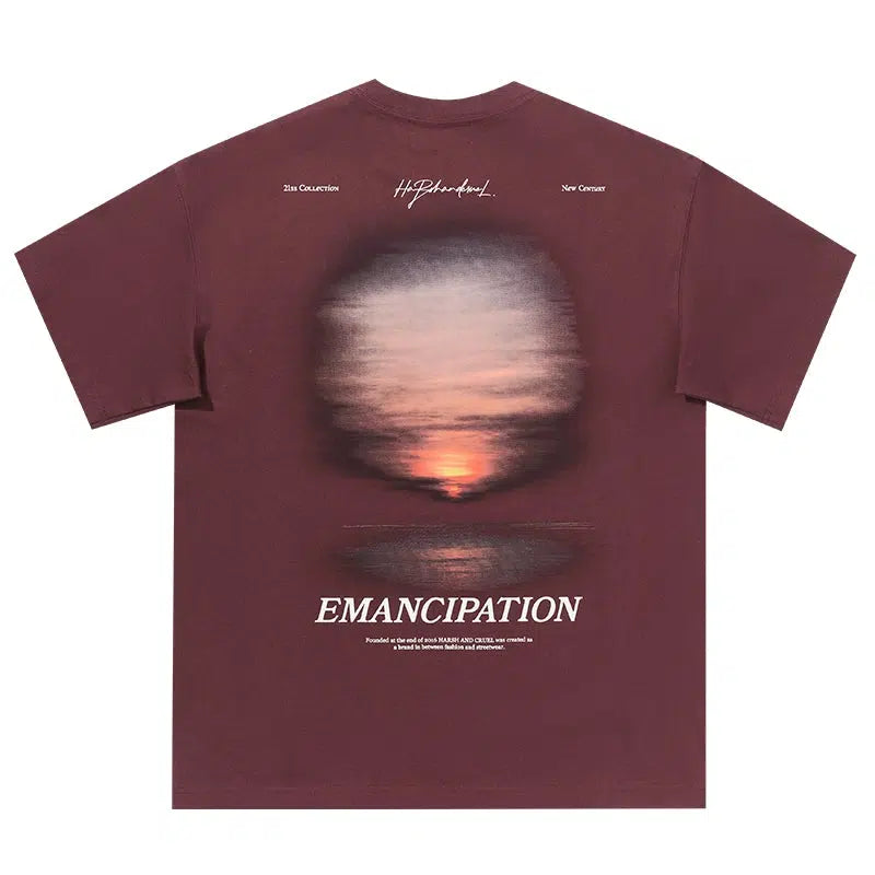 Sunset Graphic Crew Neck T-Shirt