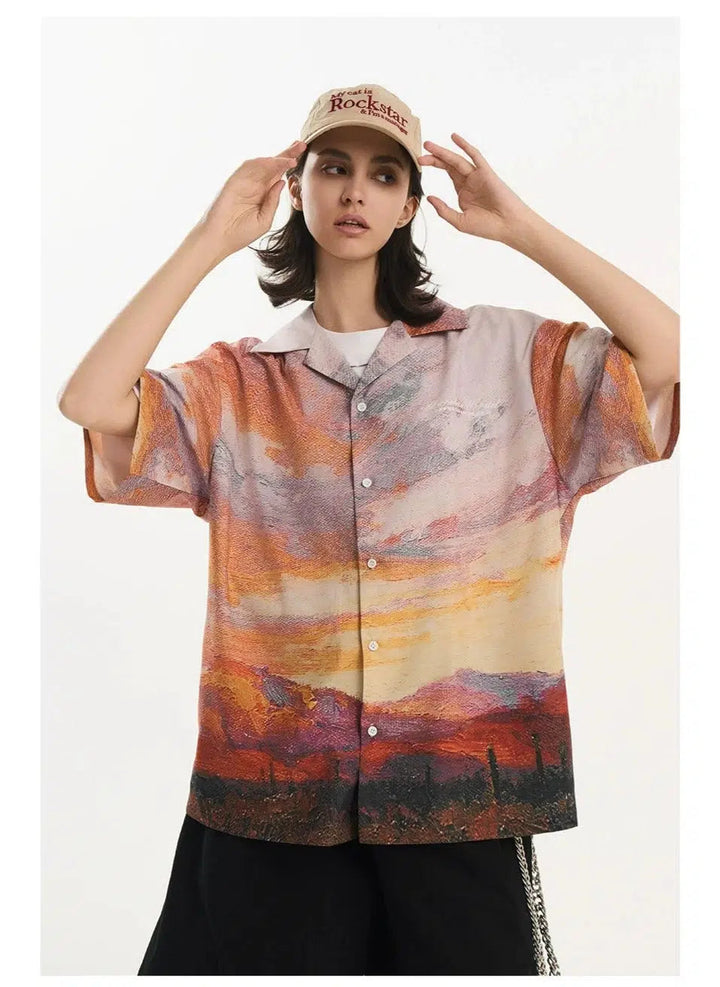 Sunset Pattern Button-down Shirt