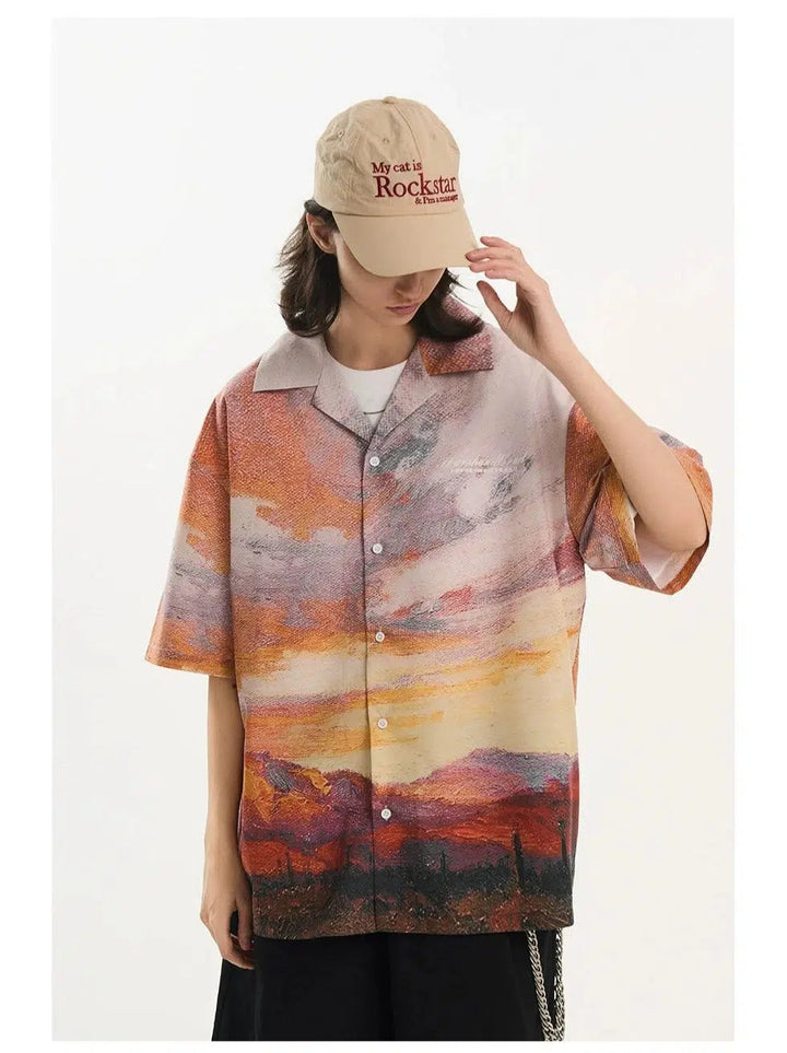 Sunset Pattern Button-down Shirt