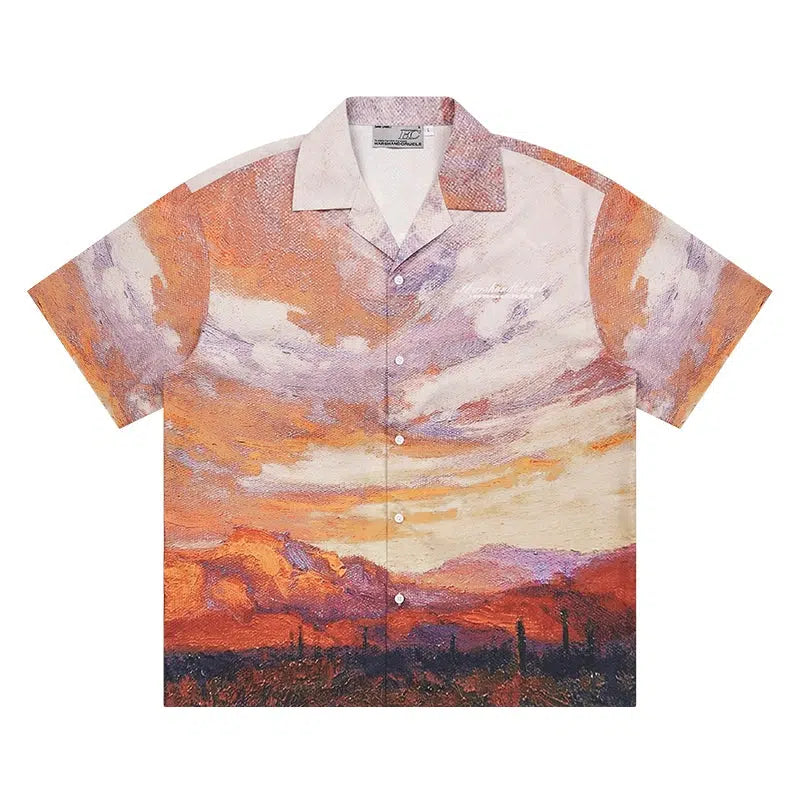 Sunset Pattern Button-down Shirt