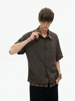 Plaid Patchwork Faux Layered Short Sleeve Shirt 2