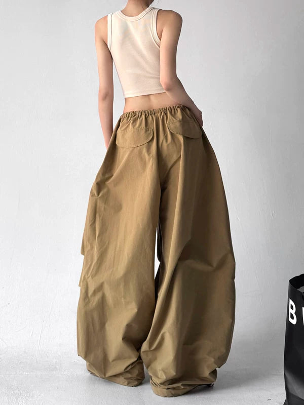 High Waisted Wide Leg Cargo Pants 4