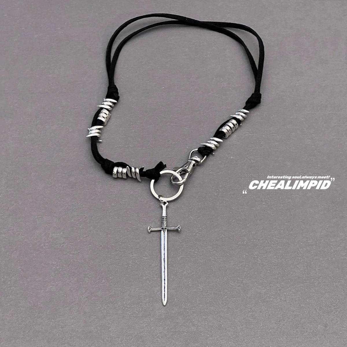 Sword Pendant Choker Necklace