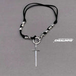Sword Pendant Choker Necklace