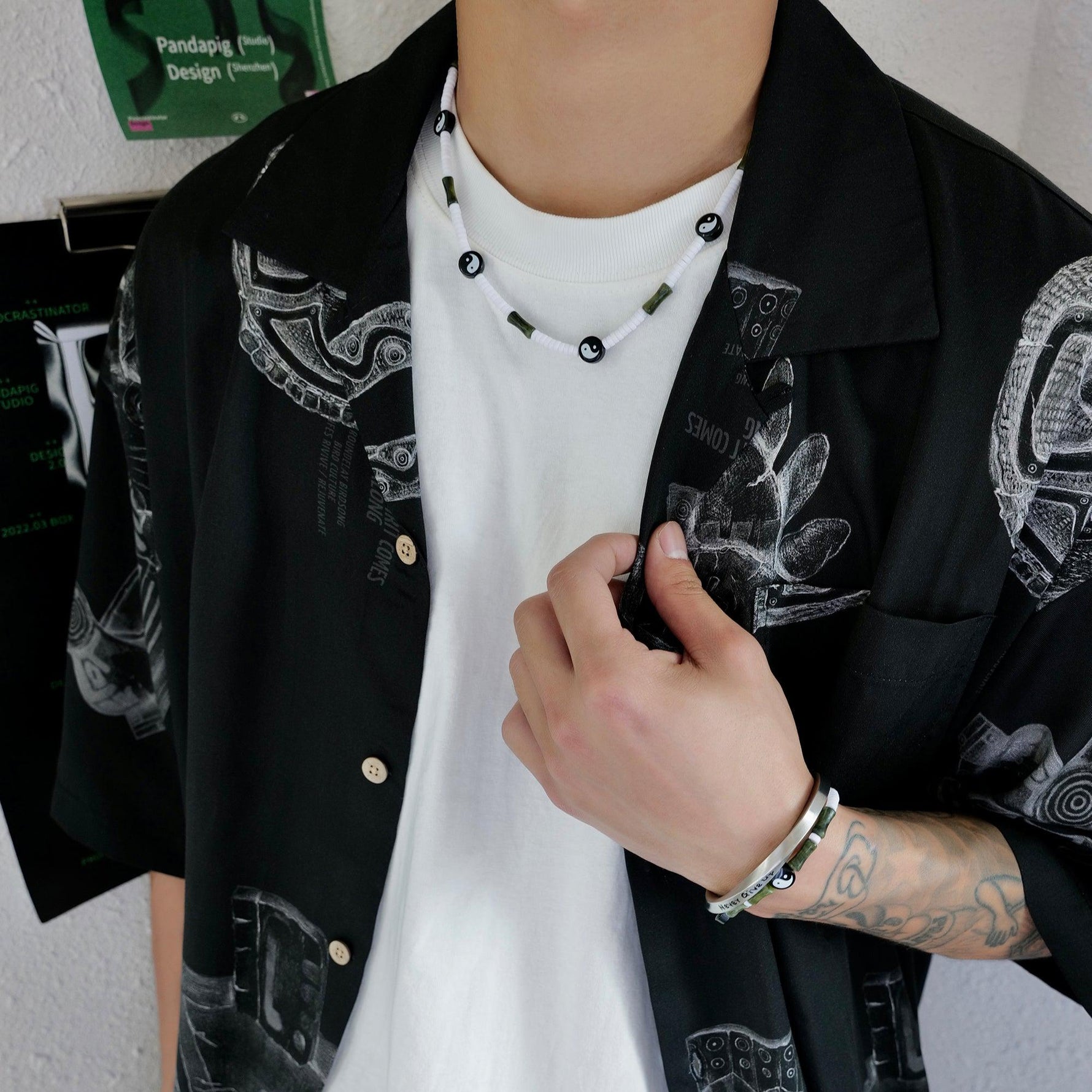 Tai Chi Bead Jade Necklace