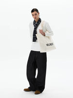 Retro Wide Leg Raw Denim Pants 5