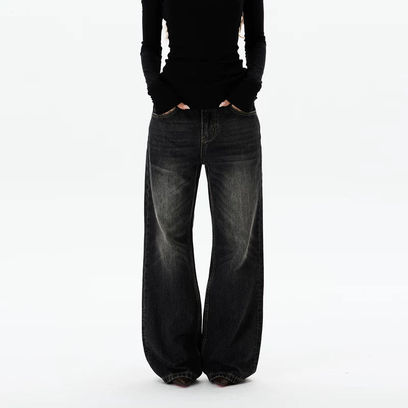 6183611335923,6183611335924,6183611335925,6183611335926,6183611335927, Retro Wide Leg Whiskered Denim Pants