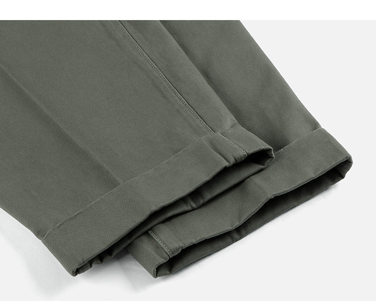 Tapered Double Pleat Wide Leg Pants