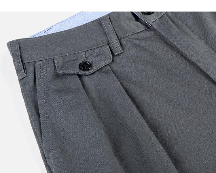 Tapered Double Pleat Wide Leg Pants