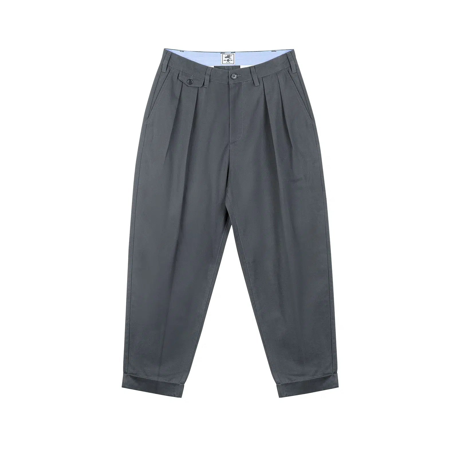 Tapered Double Pleat Wide Leg Pants