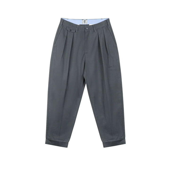 Tapered Double Pleat Wide Leg Pants