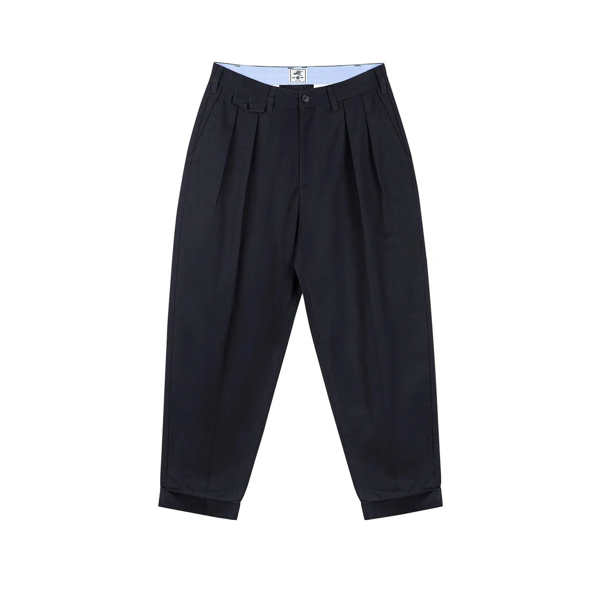 Tapered Double Pleat Wide Leg Pants