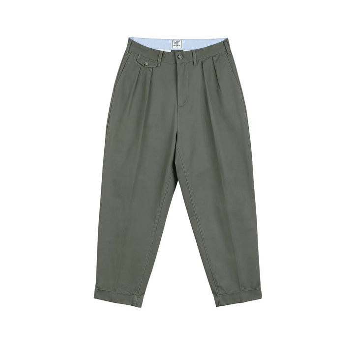 Tapered Double Pleat Wide Leg Pants