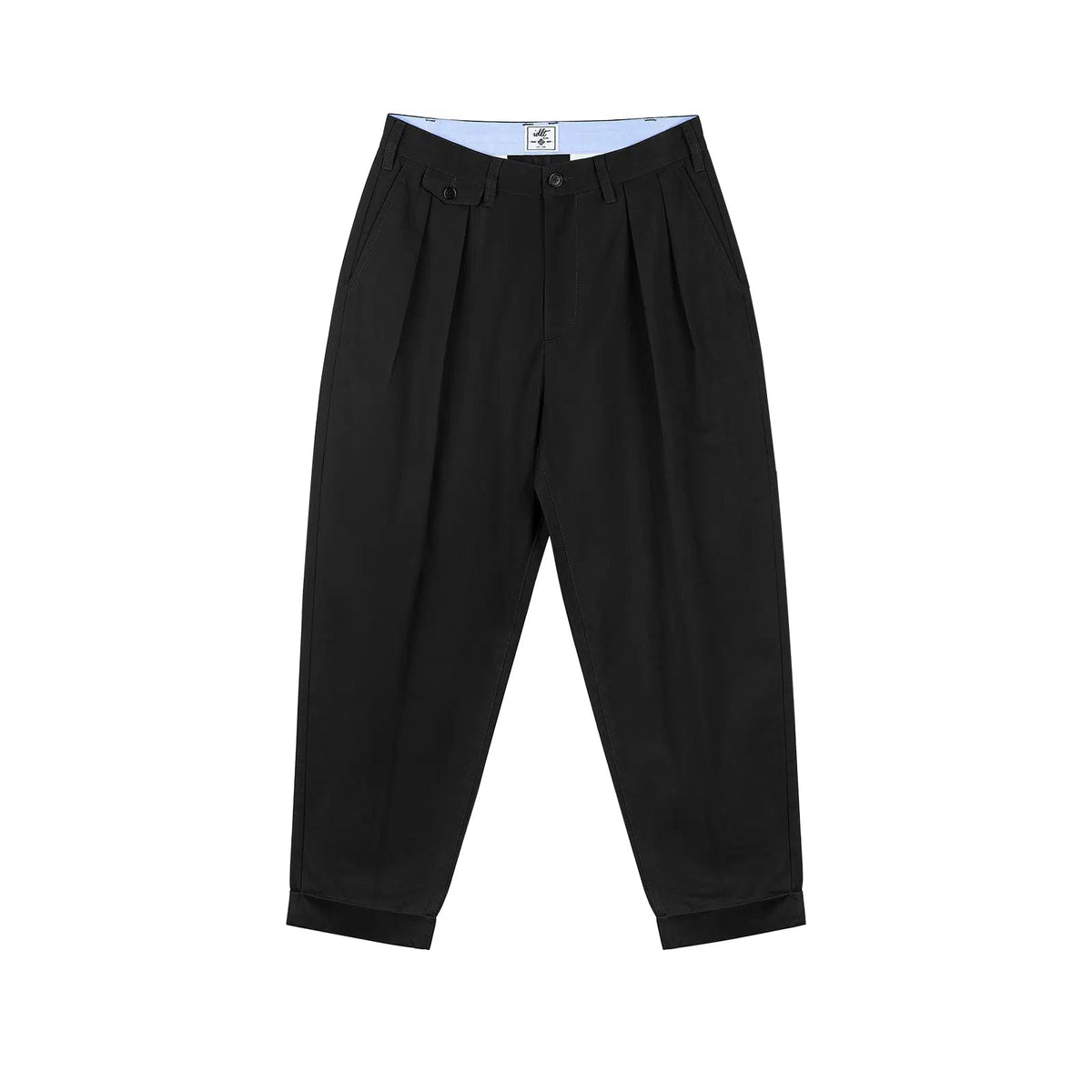 Tapered Double Pleat Wide Leg Pants