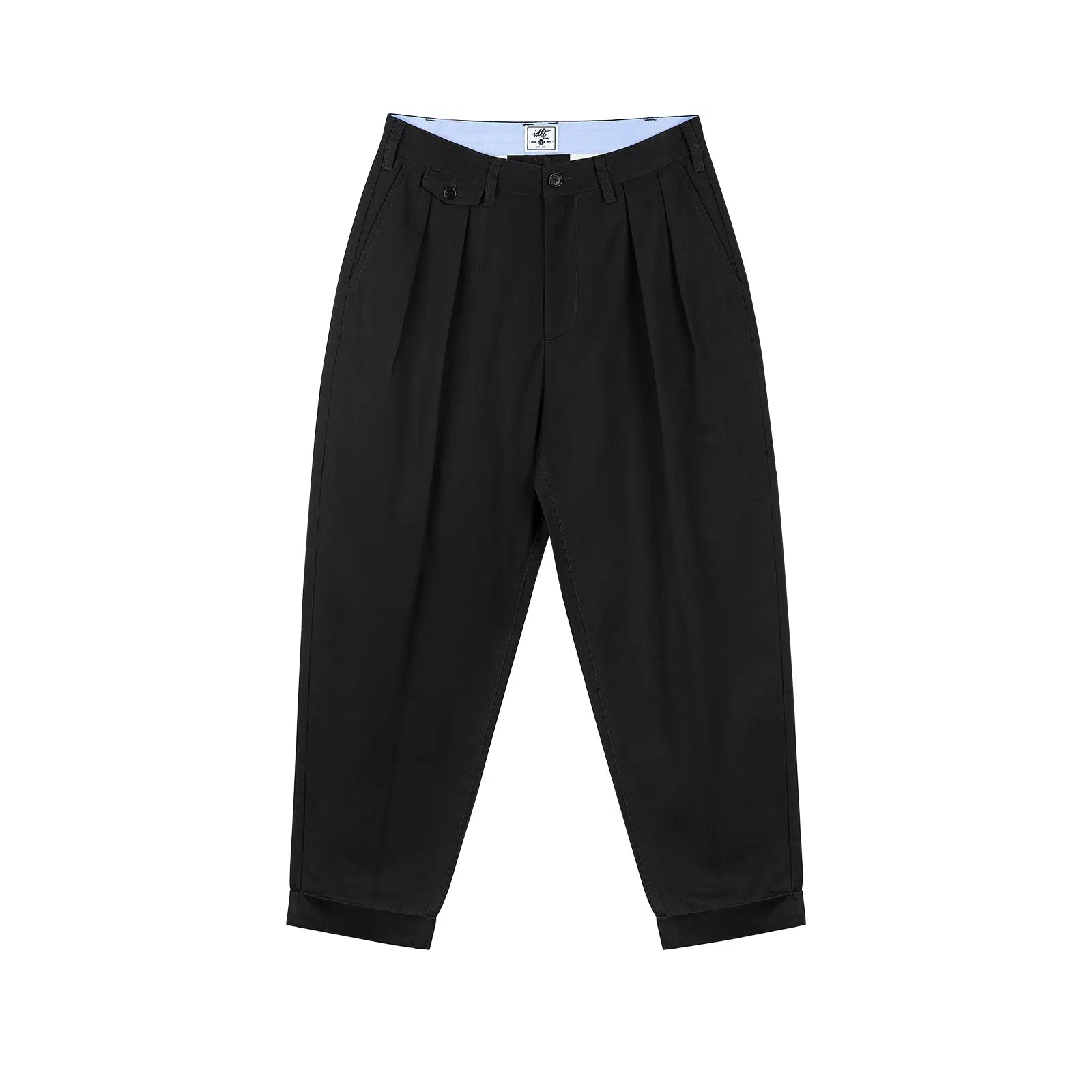 Tapered Double Pleat Wide Leg Pants