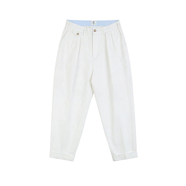 Tapered Double Pleat Wide Leg Pants