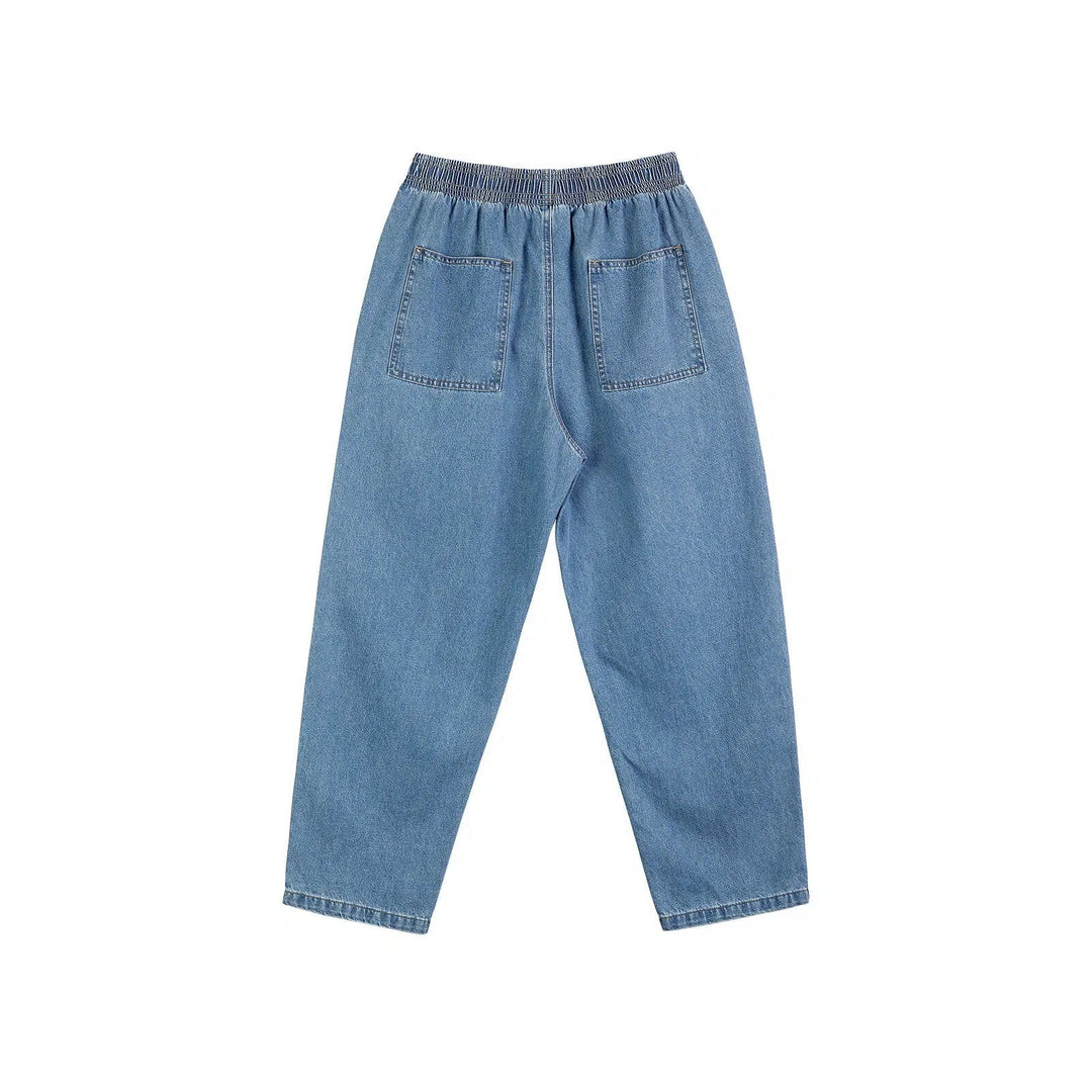 Tapered Drawstring Elastic Waist Jeans