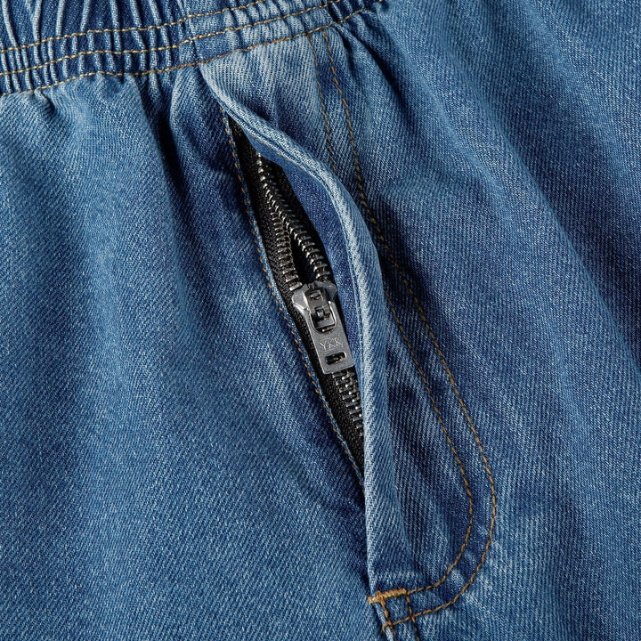 Tapered Drawstring Elastic Waist Jeans