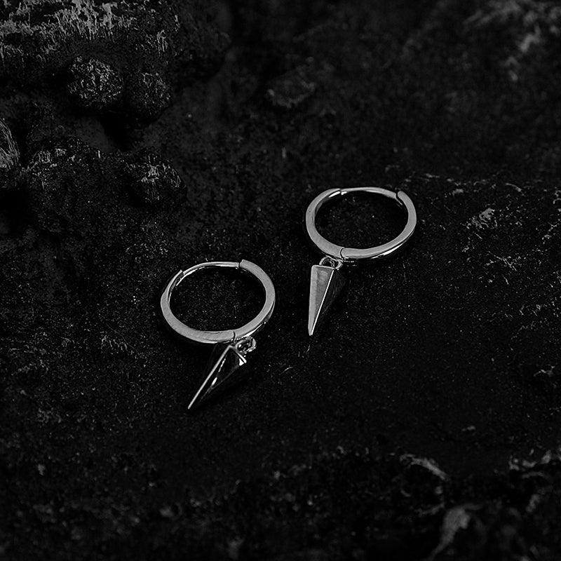 Tapered Drop Hoop Earrings