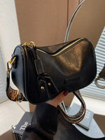 Tassel Accent Leather Shoulder Bag