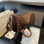 Tassel Accent Leather Shoulder Bag