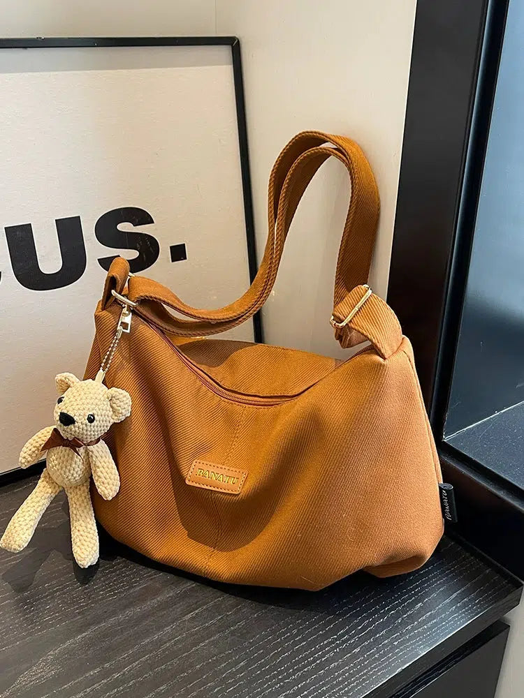 Teddy Bear Charm Shoulder Bag